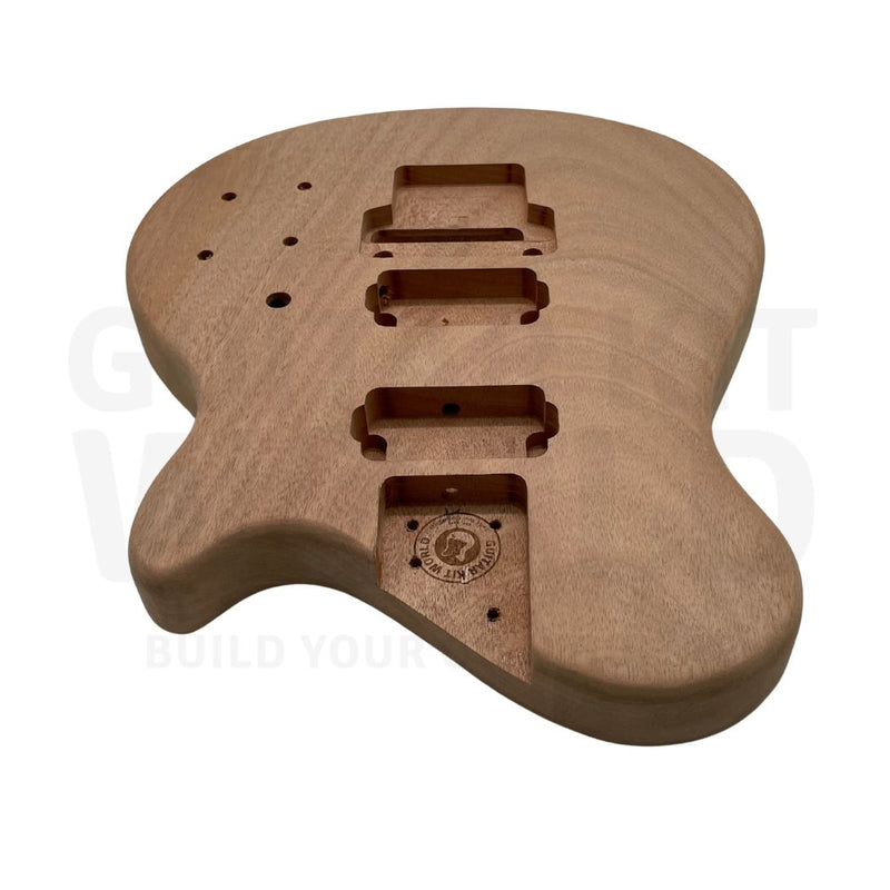 Mahogany NI-style Guitar Kit with Quilted Maple Veneer, Ebony Fretboard - Guitar Kit World