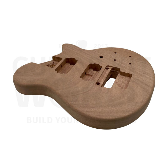 Mahogany NI-style Guitar Kit with Quilted Maple Veneer, Ebony Fretboard - Guitar Kit World