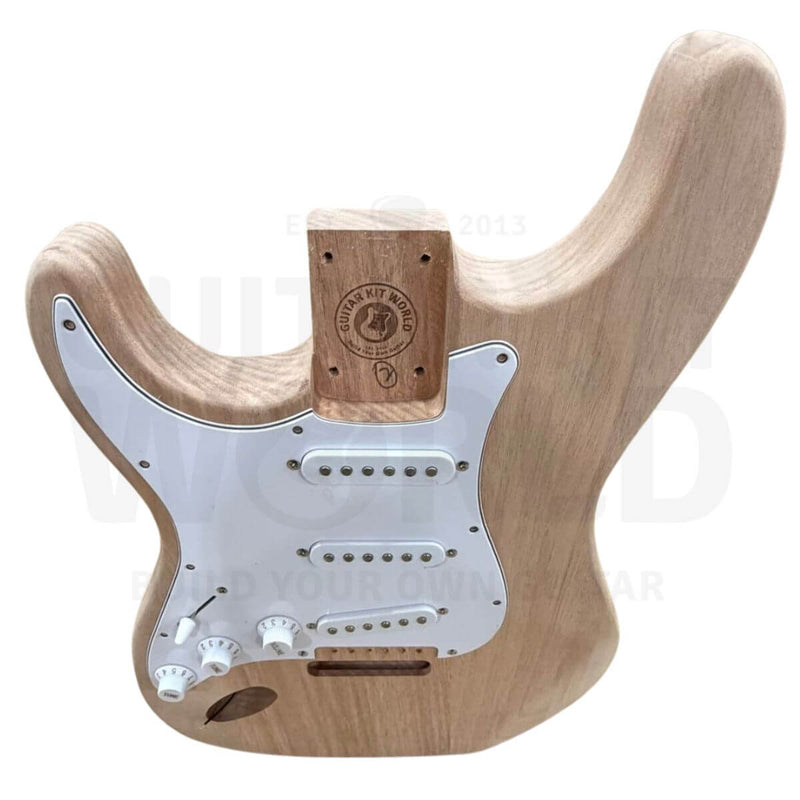 Left-Hand ST-Style Electric Guitar Kit with Mahogany Body, Maple Neck - Guitar Kit World