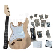 Left-Hand ST-Style Electric Guitar Kit with Mahogany Body, Maple Neck - Guitar Kit World