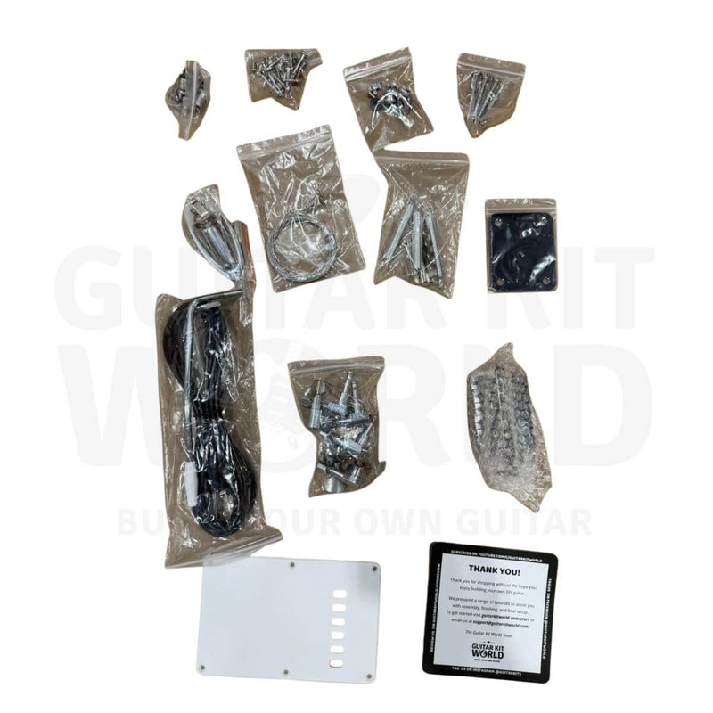 Left-Hand ST-Style Electric Guitar Kit with Mahogany Body, Maple Neck - Guitar Kit World