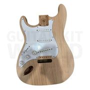 Left-Hand ST-Style Electric Guitar Kit with Mahogany Body, Maple Neck - Guitar Kit World