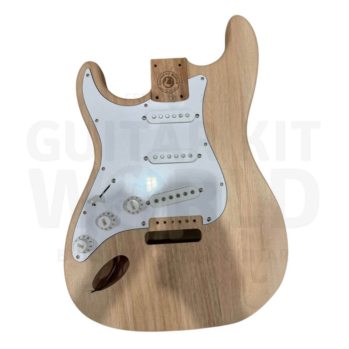 Left-Hand ST-Style Electric Guitar Kit with Mahogany Body, Maple Neck