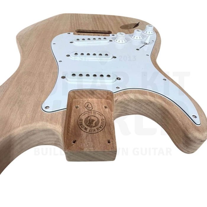 Left-Hand ST-Style Electric Guitar Kit with Mahogany Body, Maple Neck