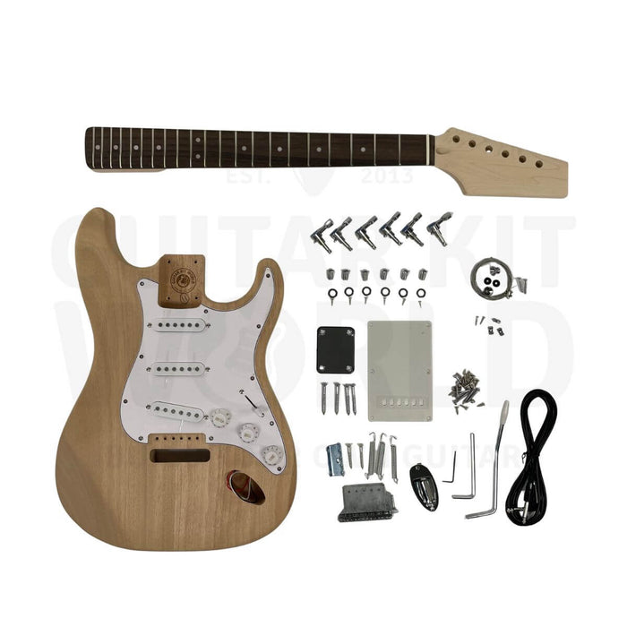 ST-Style Electric Guitar Kit with Mahogany Body, 21-Fret Maple Neck