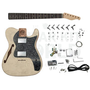 Semi-Hollow Mahogany Te Guitar Kit W/ Quilt Maple Veneer Teh