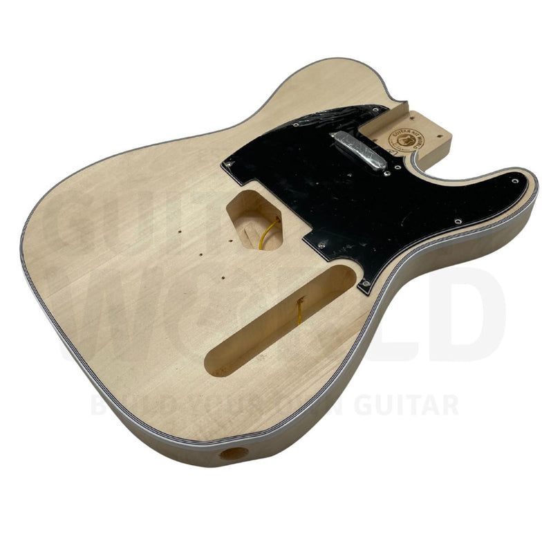 Basswood Body TE Guitar Kit with Bolt-On Maple Maple Skunk Striped Neck - Guitar Kit World