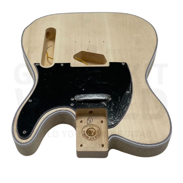 Basswood Body TE Guitar Kit with Bolt-On Maple Maple Skunk Striped Neck - Guitar Kit World
