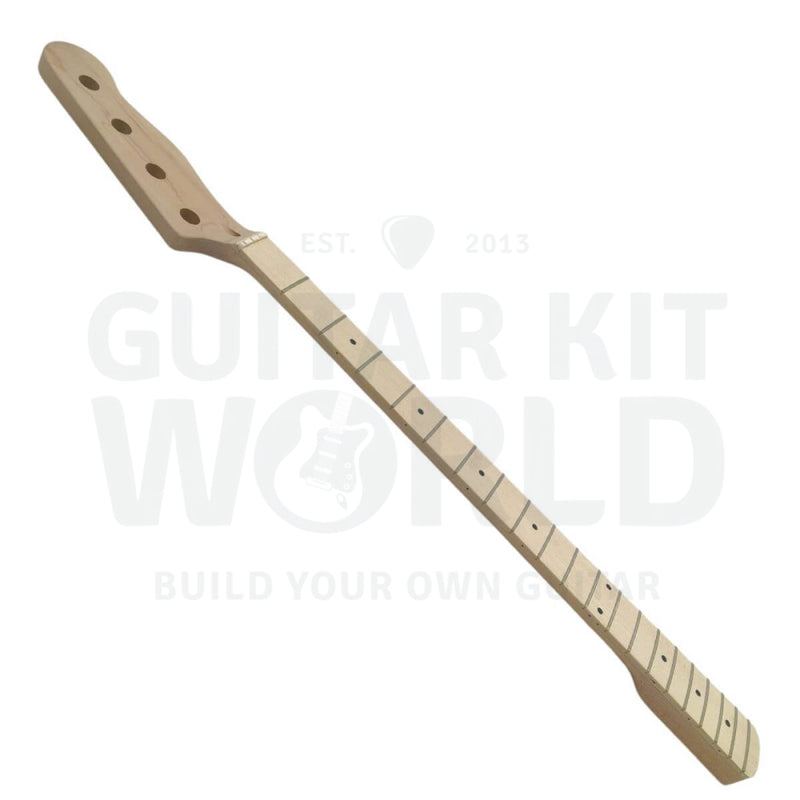 Basswood T-style Bass Guitar Kit with Maple Neck and Skunk Stripe - Guitar Kit World