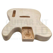 Basswood T-style Bass Guitar Kit with Maple Neck and Skunk Stripe - Guitar Kit World