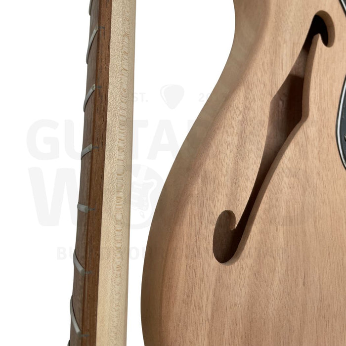 Mahogany TE Semi-Hollow DIY Guitar Kit with Pau Ferro Fretboard - Guitar Kit World