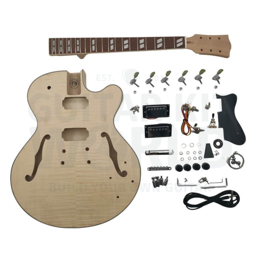 Thin Hollow Body Venetian Cutaway Guitar Kit With Flamed Maple Veneer L5