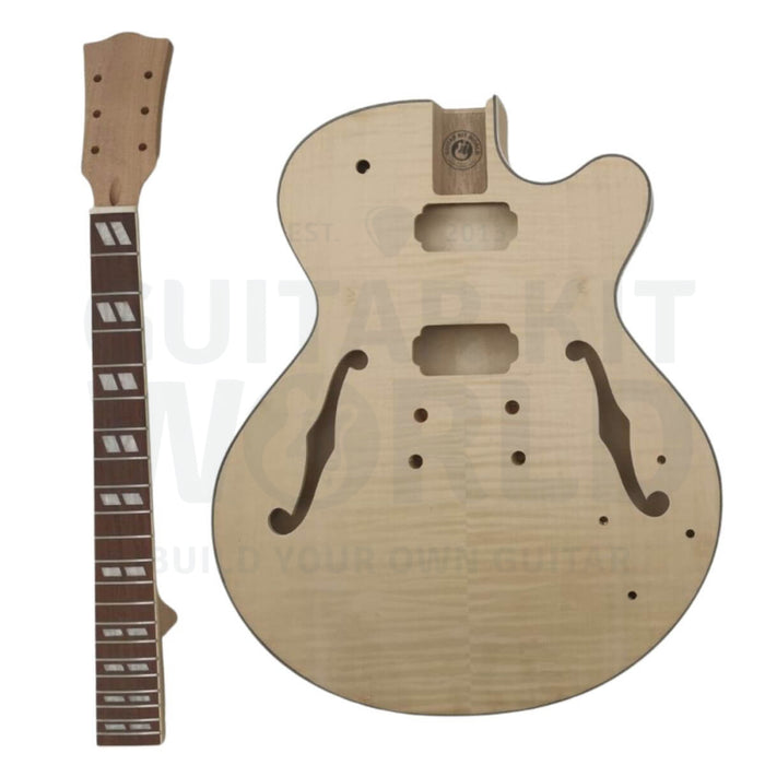 Thin Hollow Body Venetian Cutaway Guitar Kit With Flamed Maple Veneer L5