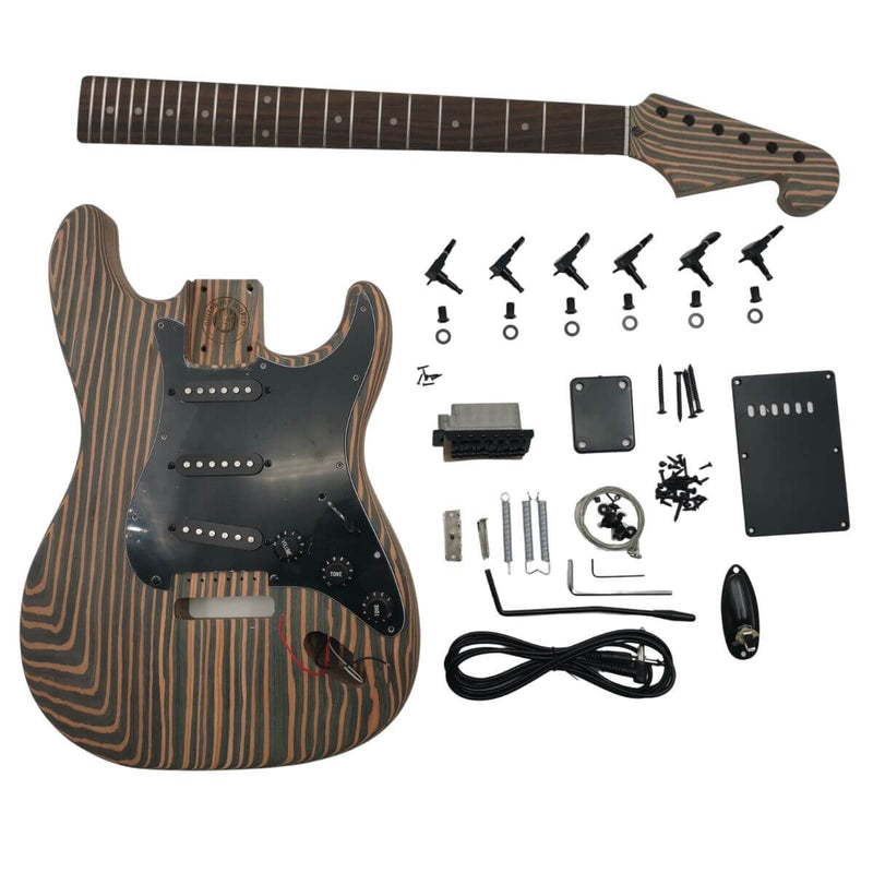 Zebrawood ST style body Guitar Kit - Guitar Kit World
