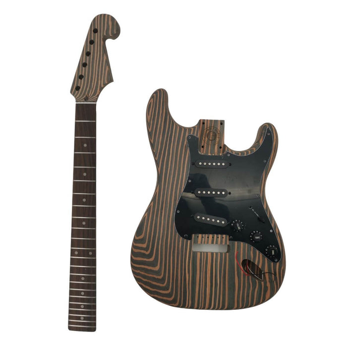 Zebrawood ST style body Guitar Kit