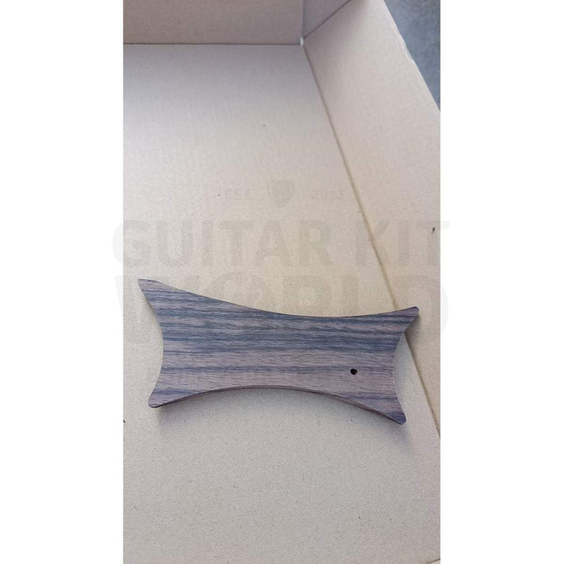 Underside of rosewood pinless floating bridge for acoustic semi-hollow T-style guitar kit