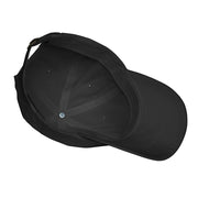 Black Grounded Dad Hat, orange stitched Guitar Kit World logo, underside