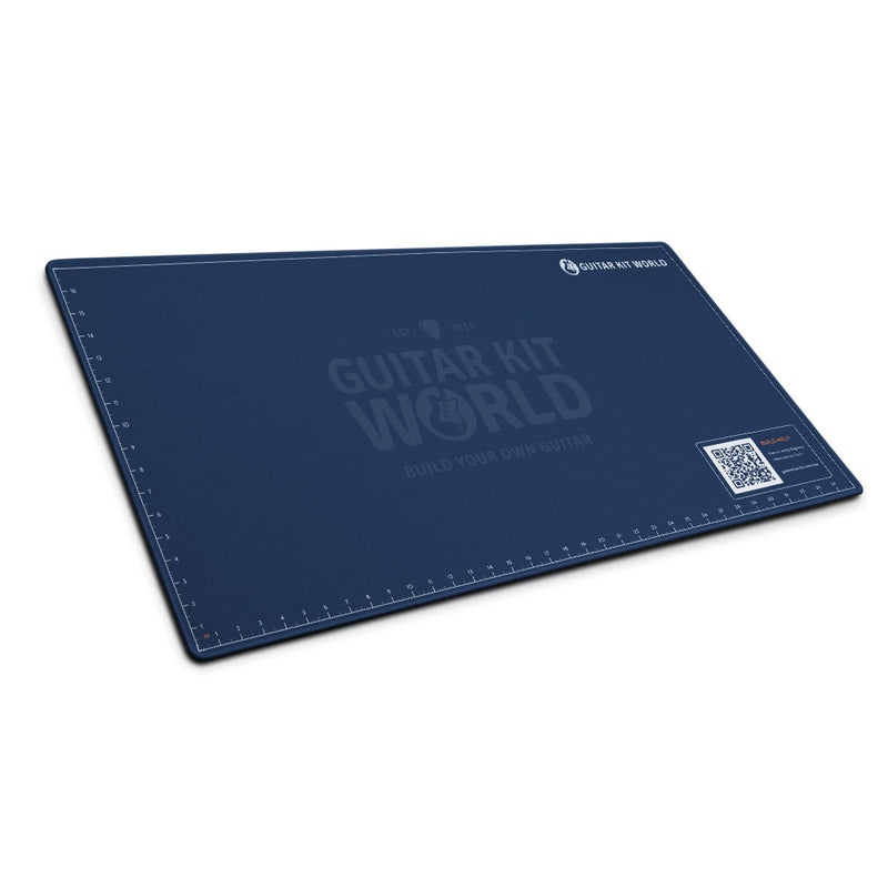 Guitar Kit World guitar build mat, 36 x 18 inches, angled view