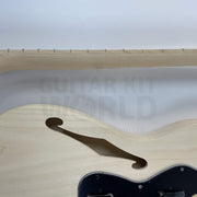 Guitar Kit World - TE Semi-Hollow Style DIY Guitar Kit - F-hole closeup showing semi-hollow construction