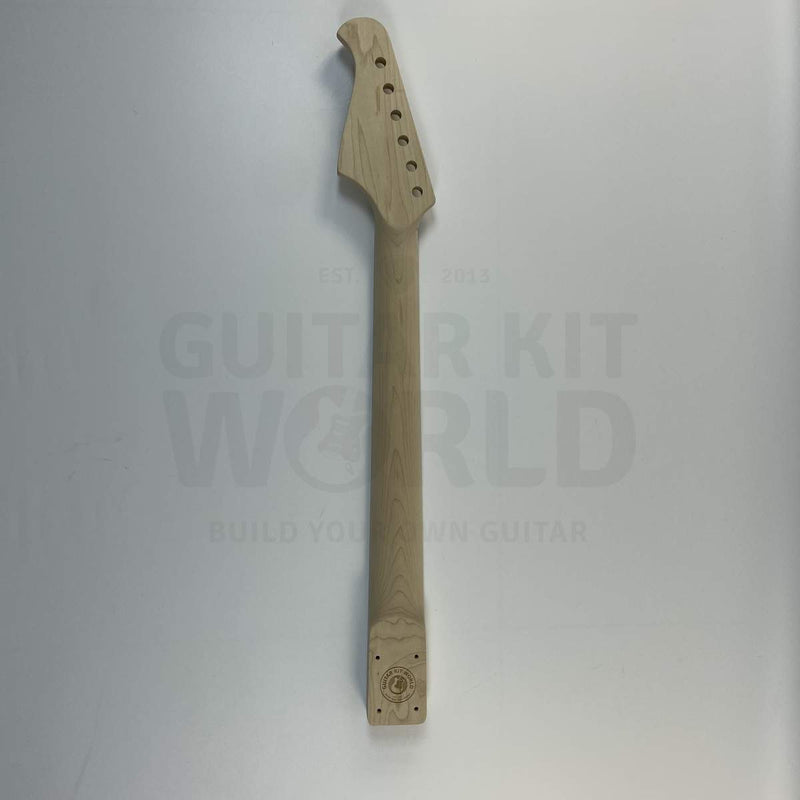 Guitar Kit World - TE Semi-Hollow Style DIY Guitar Kit - Neck back view showing wood grain
