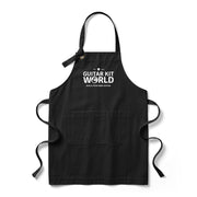 Black Sawdust and Solder Shop Apron, printed bib style, large white logo and wide front pocket