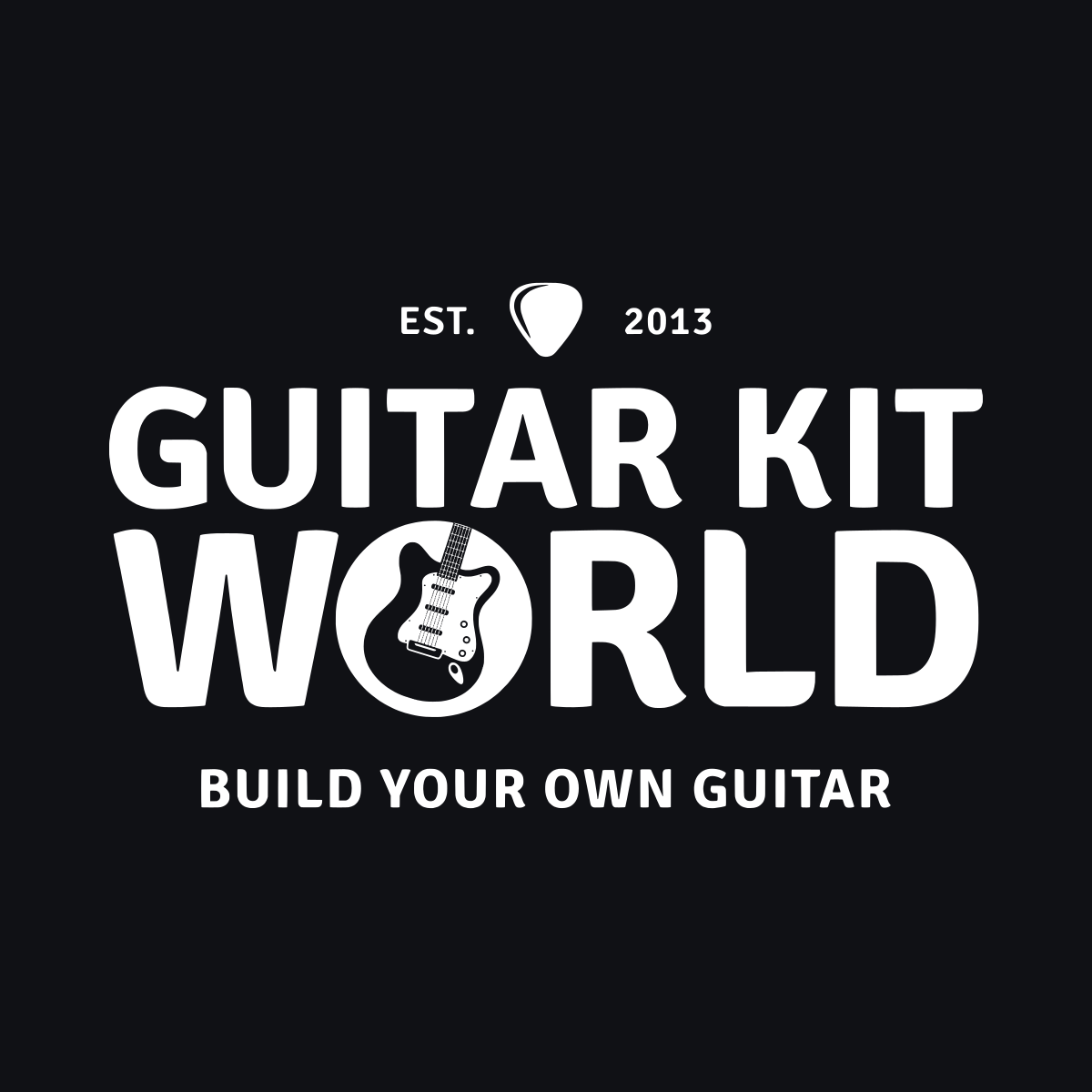 Guitar Kit World white logo on a dark background