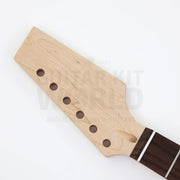 Close-up of the unfinished blank headstock with six pre-drilled tuner holes - Guitar Kit World