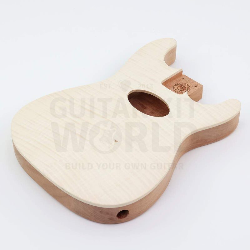 Acoustic electric hollow body guitar kit STH-RBRC-3652, body angle showing side output jack