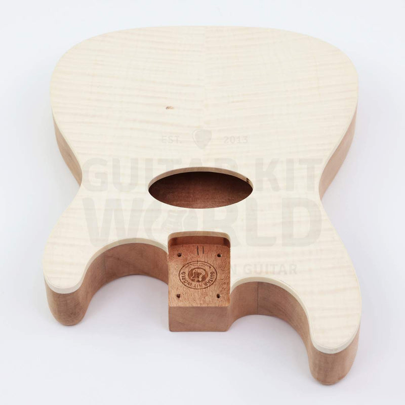 Acoustic electric hollow body guitar kit STH-RBRC-3652, flame maple veneer top