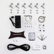 Included hardware: chrome tuners, 4-band EQ preamp with battery box, piezo pickup, pinless wooden bridge, neck plate, output jack and cable - Guitar Kit World