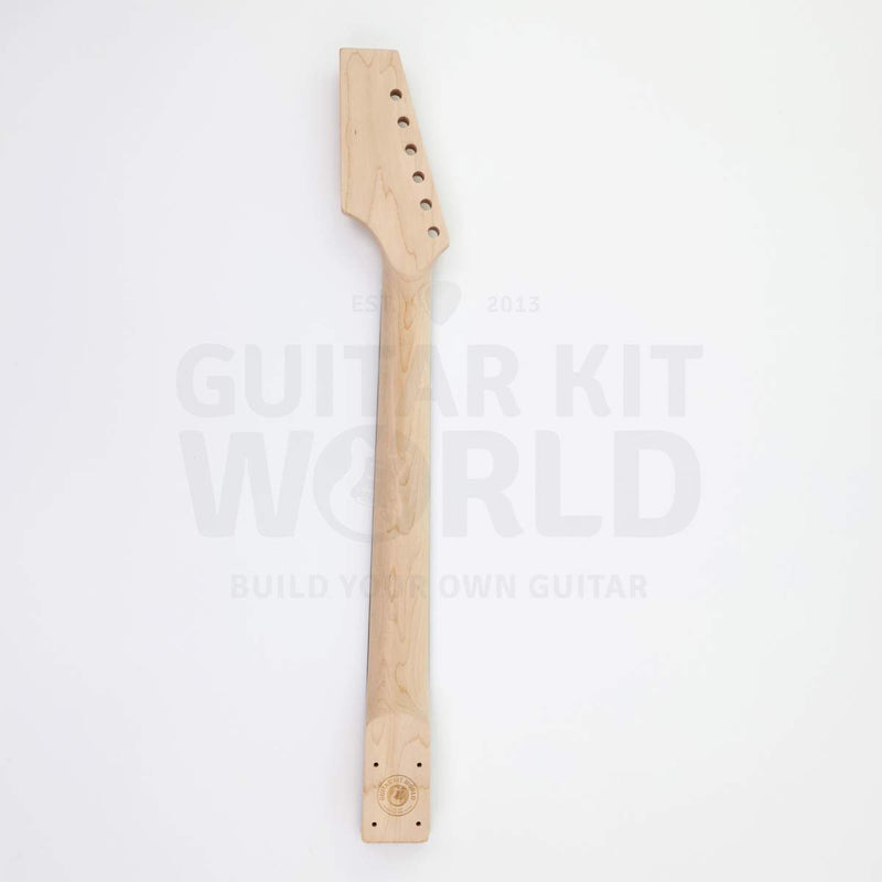 Back of the unfinished maple neck with blank headstock - Guitar Kit World