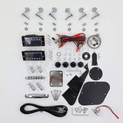 Bolt-on neck single-cutaway guitar kit with pre-wired electronics - chrome hardware, two humbuckers, neck plate and pre-wired harness with plug-in connectors