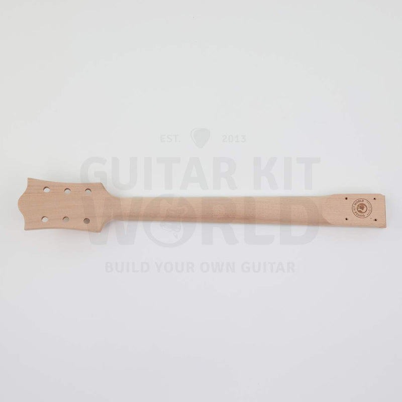 Bolt-on neck single-cutaway guitar kit with pre-wired electronics - mahogany neck back and bolt-on heel