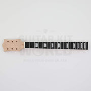 Bolt-on neck single-cutaway guitar kit with pre-wired electronics - mahogany neck with bound ebonized fretboard and white pearloid trapezoid inlays