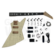 Flamed maple veneer 5-string bass guitar kit, complete kit with body, neck and hardware - Guitar Kit World