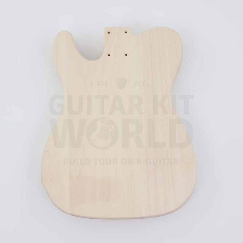 Gold hardware single-cutaway electric guitar kit, plain basswood body back