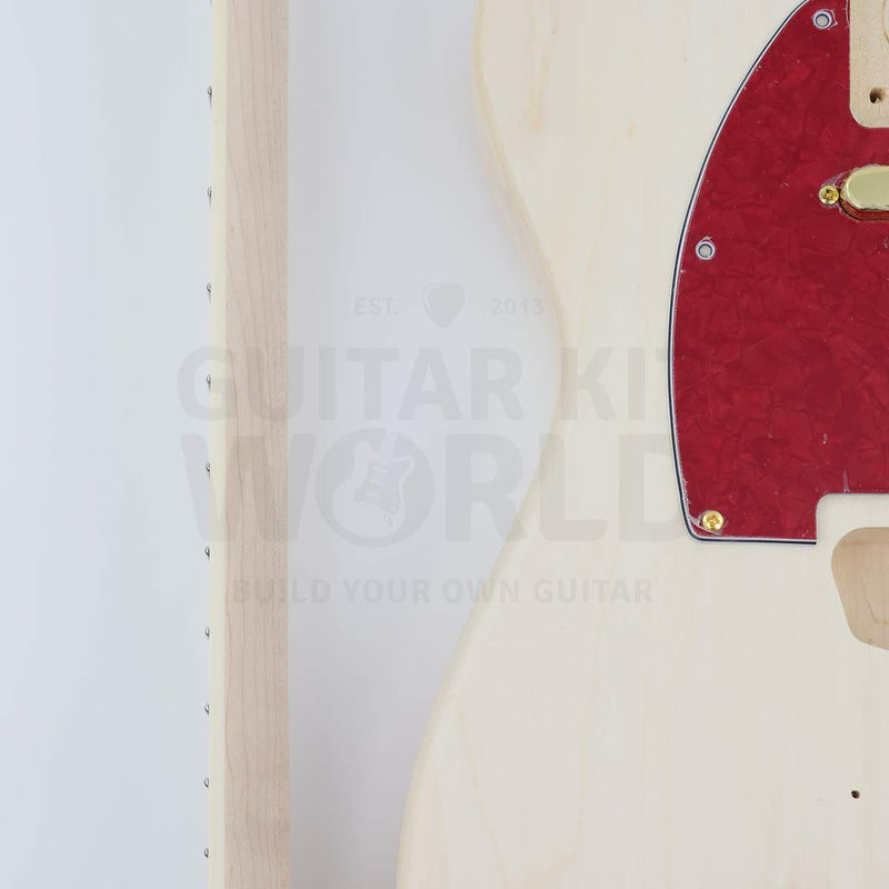 Gold hardware single-cutaway electric guitar kit, body edge and neck side with side dots