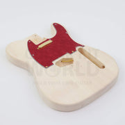 Gold hardware single-cutaway electric guitar kit, body front from the treble side