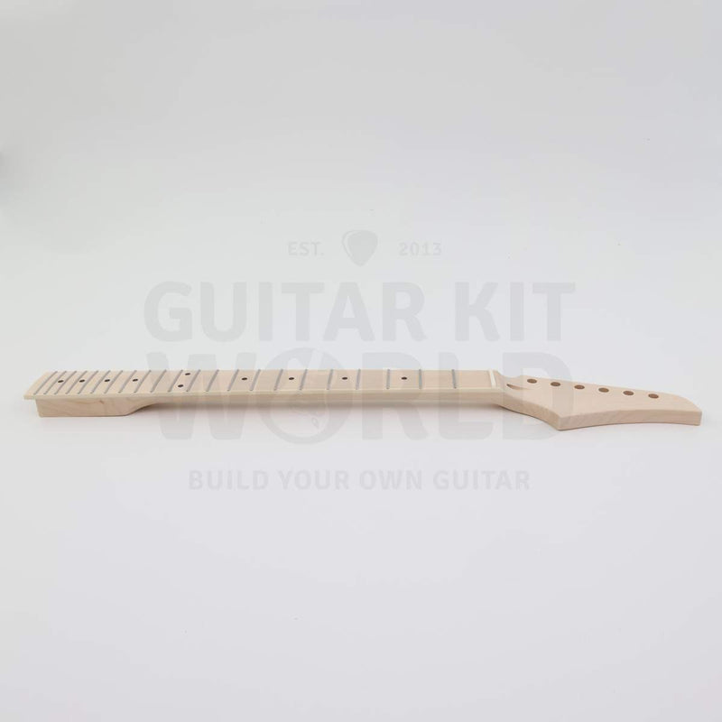 Gold hardware single-cutaway electric guitar kit, maple neck side profile