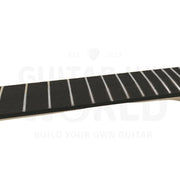 Ebonized fretboard close-up with frets and no inlays - Guitar Kit World