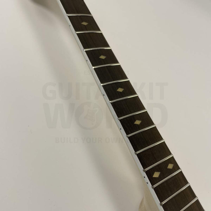 Hollow body guitar kit diamond inlays on ebony fretboard with white binding