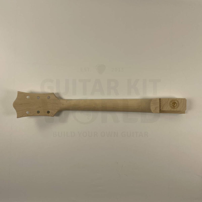 Hollow body guitar kit maple neck back view