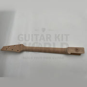 Back of the flamed maple Hookline kit's mahogany set-in neck and heel tenon - Guitar Kit World