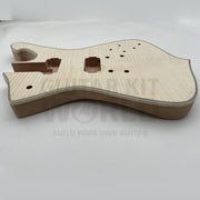 Flamed maple Hookline body edge showing the multi-ply ivory binding - Guitar Kit World