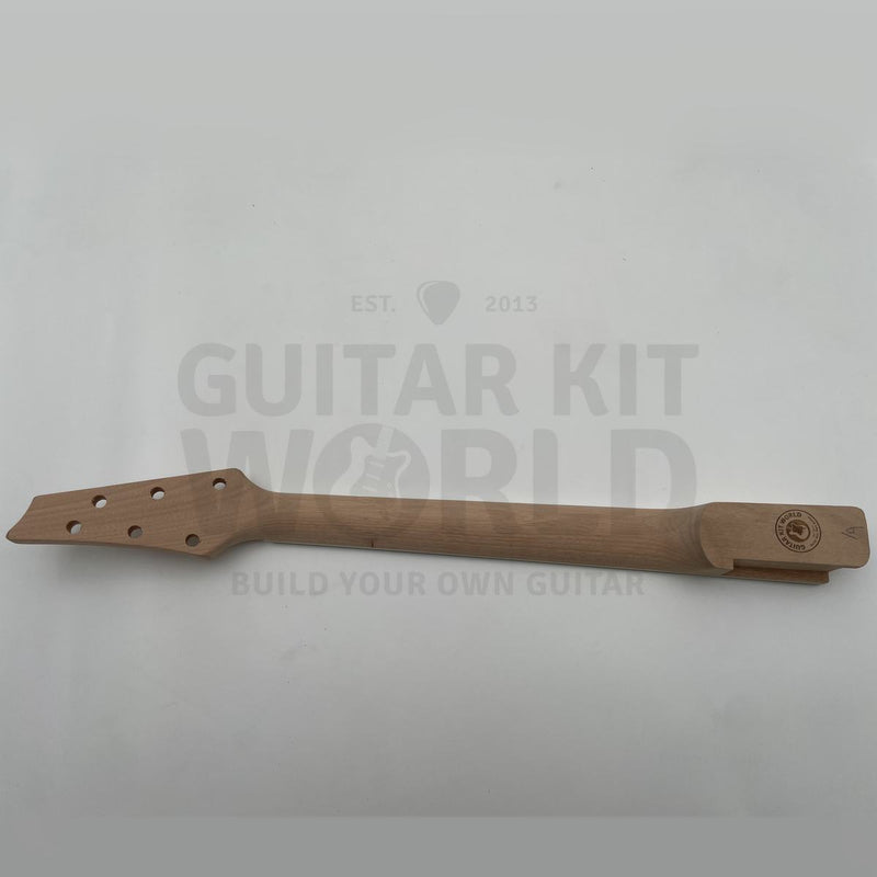 Back of the mahogany Hookline set-in neck showing the heel tenon - Guitar Kit World