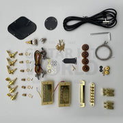 Gold hardware set: humbuckers, tune-o-matic bridge, tuners, pots and knobs - Guitar Kit World