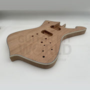 Mahogany Hookline body edge showing the multi-ply ivory binding - Guitar Kit World