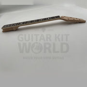 Angled bound rosewood fretboard with pearl white parallelogram inlays - Guitar Kit World