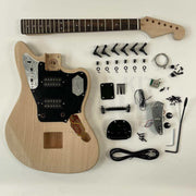 JG style DIY electric guitar kit full flat lay with all parts JG-RMRB-5103