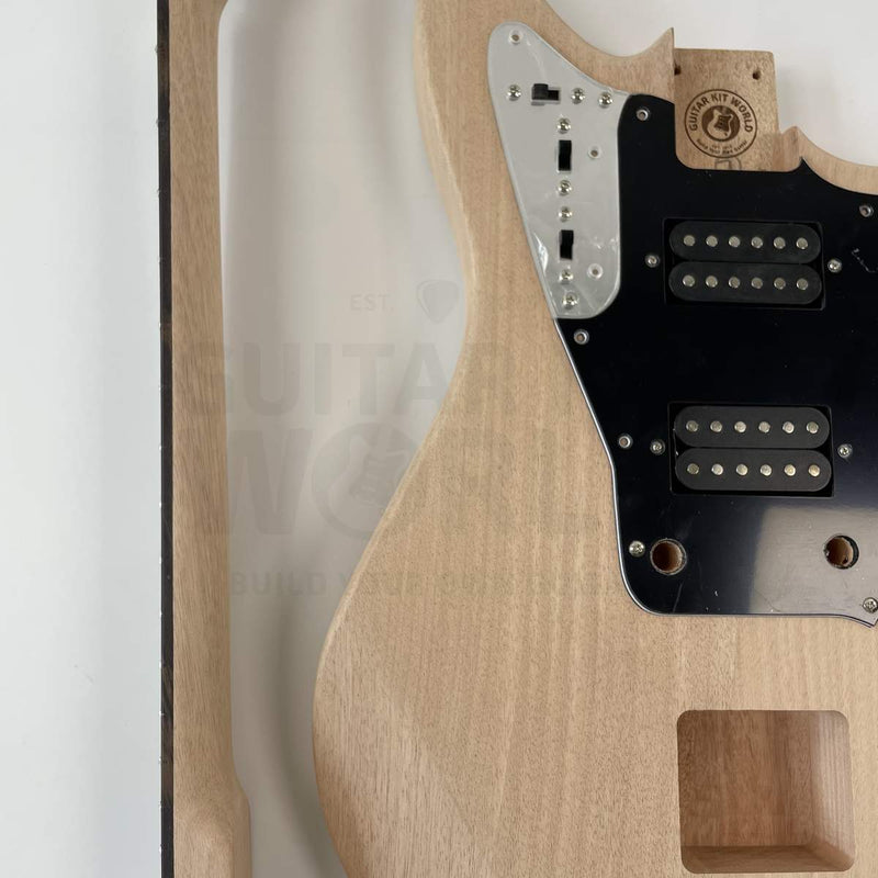 JG style guitar kit humbucker pickups and pickguard close up JG-RMRB-5103